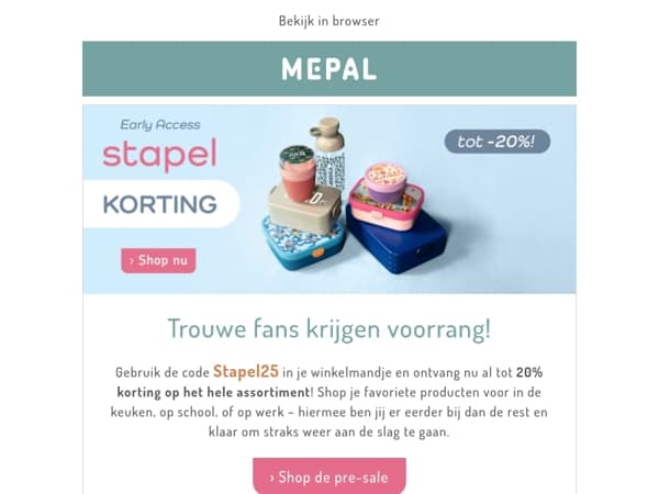 Pre-sale: Tot 20% korting op alles!