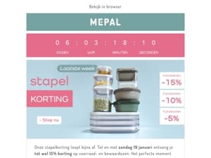 Alleen deze week nog: tot 15% korting op voorraad- en bewaardozen