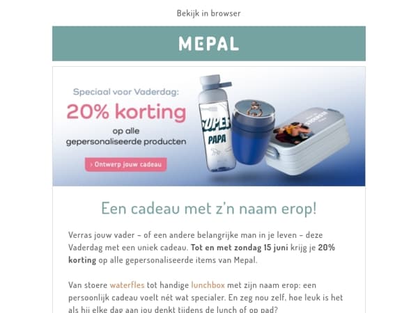 20% korting op gepersonaliseerde cadeaus