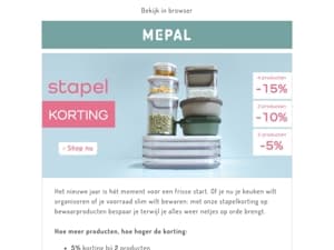 Tot 15% korting op alle voorraad- en bewaardozen