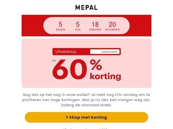 Laatste week | tot 60% korting in onze outlet