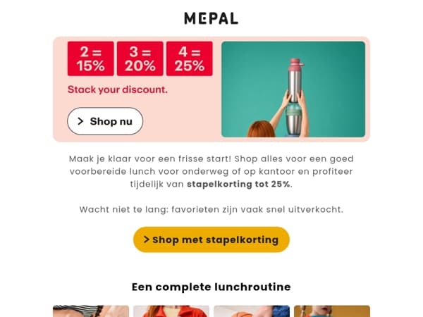 Tot 25% stapelkorting op alle lunchproducten