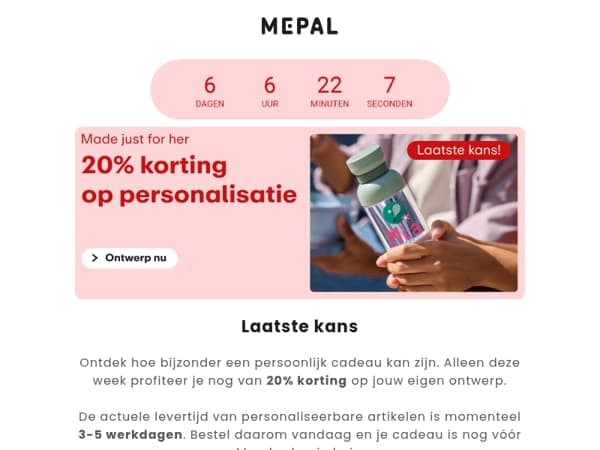 Laatste kans: 20% korting op jouw gepersonaliseerde cadeau