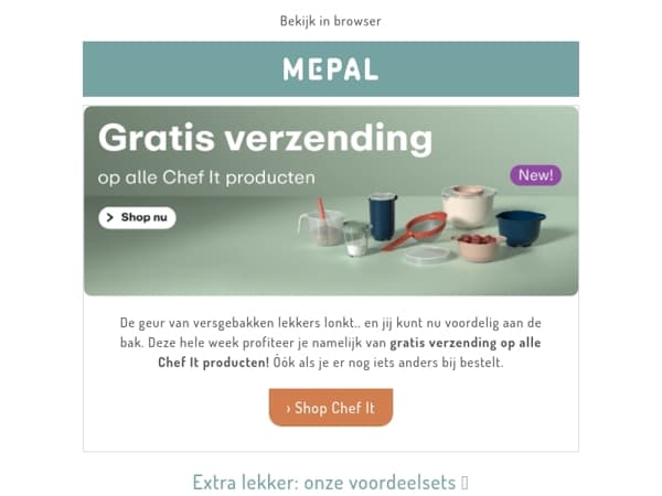 Gratis verzending op Chef It!