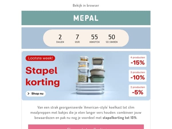 Laatste week: tot 15% korting op alle bewaardozen