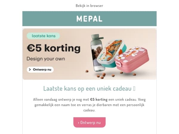 Alleen vandaag nog €5 korting op jouw ontwerp