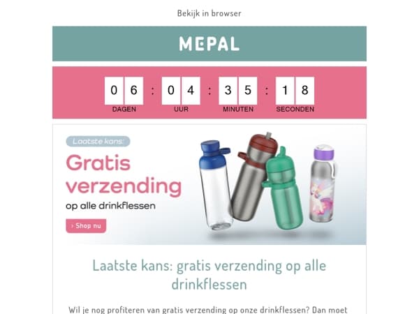 Laatste kans! Gratis verzending op alle drinkflessen