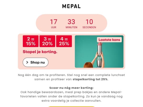 Tot 25% korting op ALLES.