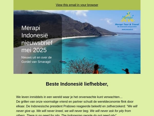 Merapi Indonesië nieuwsbrief