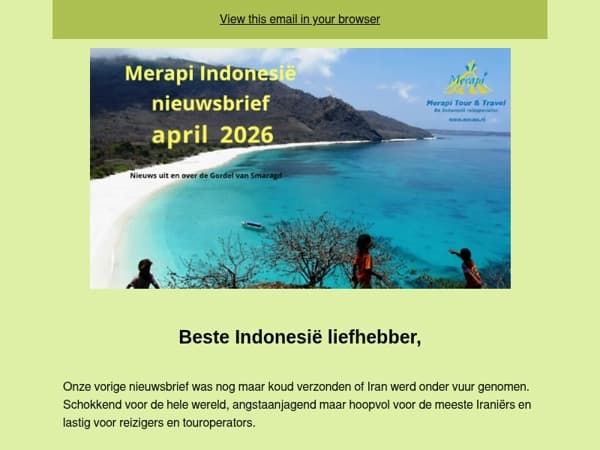 Merapi Indonesië nieuwsbrief april 2026