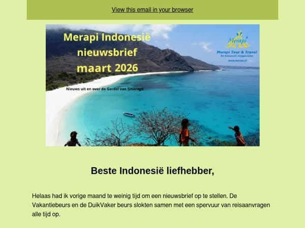 Merapi Indonesië nieuwsbrief maart 2026