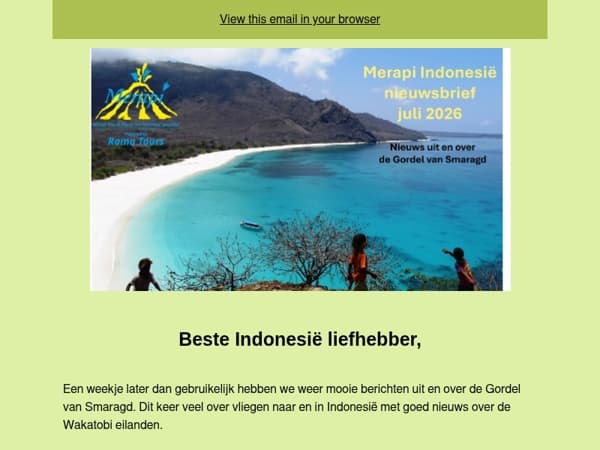 Merapi Indonesië nieuwsbrief juli 2026