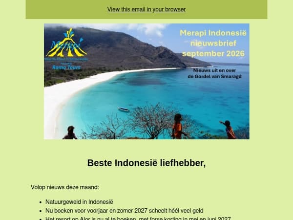 Merapi Indonesië nieuwsbrief september 2026