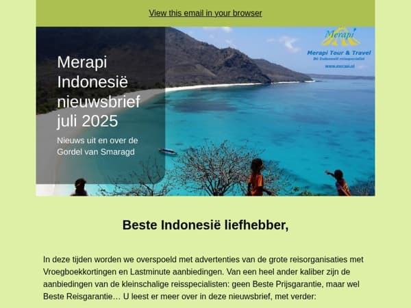 Merapi Indonesië nieuwsbrief juli 2025