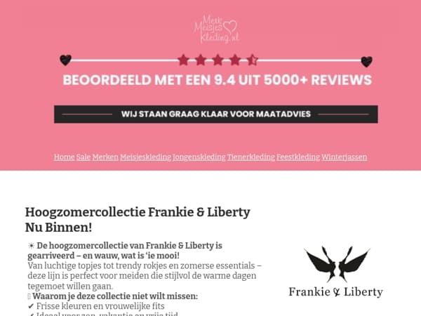 🎉 Hoogzomer vibes met Frankie & Liberty – shop nu!
