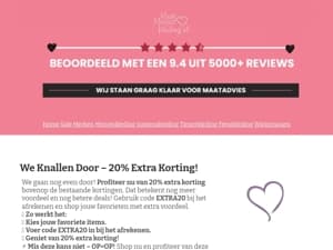 🎉 We knallen door! 20% extra korting met code EXTRA20!
