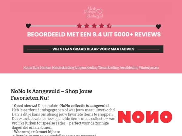 🎉 NoNo aangevuld – nu is je kans om alsnog te shoppen!