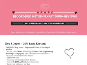 ⏳ Laatste kans: Nog 3 dagen 20% extra korting!