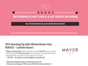 🔥 Knal korting! 70% op alle winteritems van MAYCE!