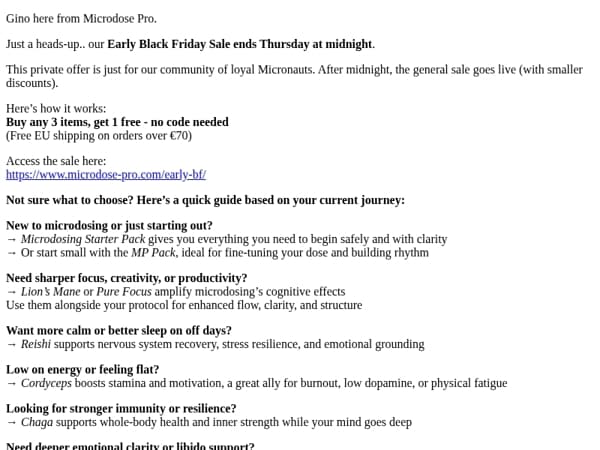 Final Hours: Microdosing Essentials | Buy 3, Get 1 Free