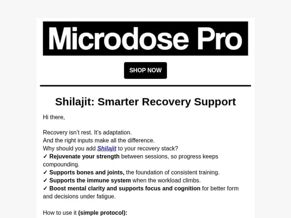 Shilajit: Smarter Recovery Support