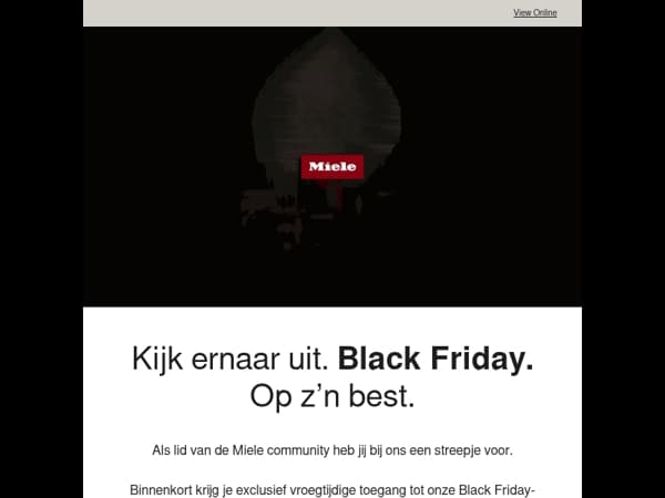 Het is bijna Black Friday bij Miele