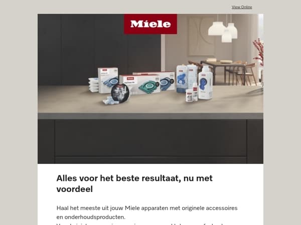 Nieuwe voordelen op Miele accessoires en onderhoudsproducten