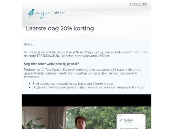 Laatste dag: 20% korting met TESTCOACH20