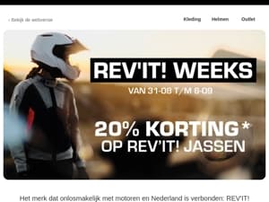 20% korting op REV'IT!