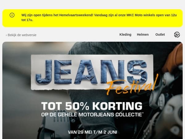Het Jeans Festival is begonnen! Met kortingen tot 50%!