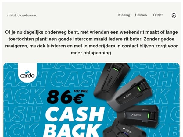 Samen rijden? Nu met 10% cashback op Cardo.