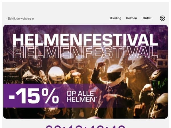 Laatste kans: -15% op helmen