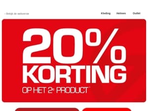 20% korting op 2de product!