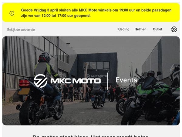 April = rijden. Dit staat er op de planning 🏍️