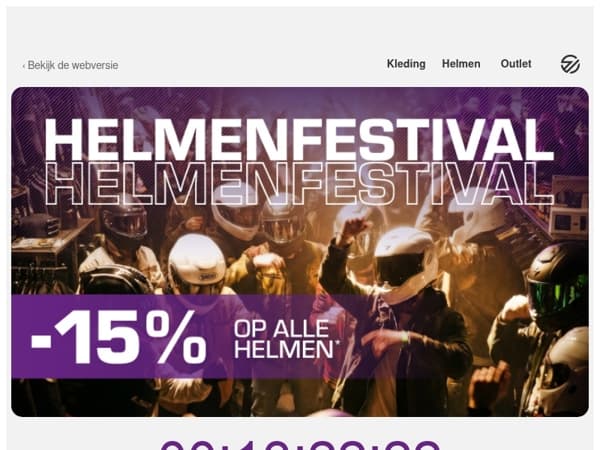Laatste kans: -15% op helmen