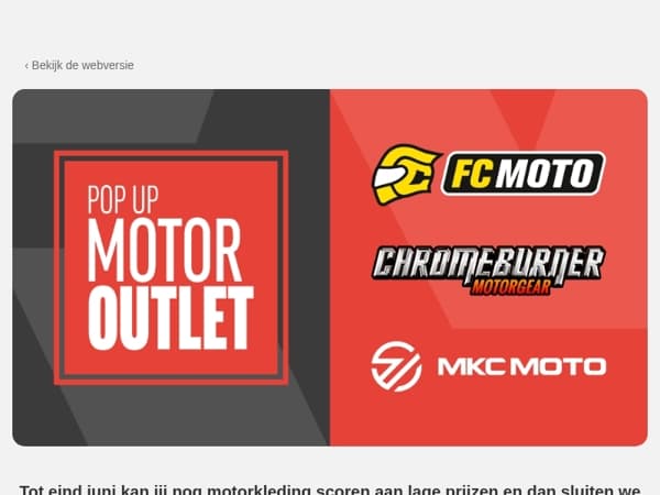 Scoor NU jouw motorkleding deals bij de Pop-Up Motoroutlet