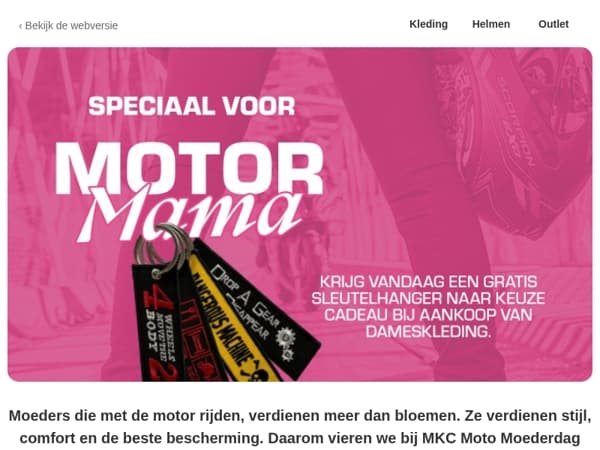 Speciaal voor de motormama!