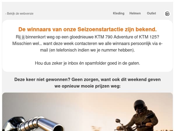 Ben jij de winnaar van onze Seizoenstartactie?