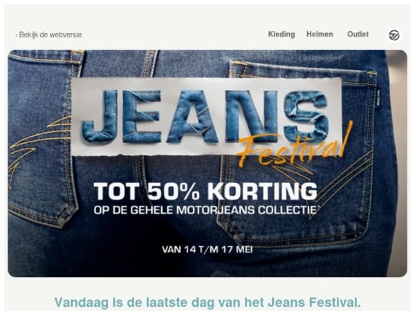 Vandaag nog je motorjeans scoren tot 50% korting