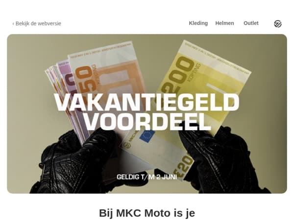 Vakantiegeld voordeel bij MKC Moto