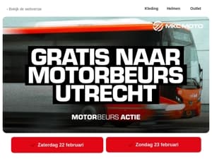 Gratis naar MOTORbeurs Utrecht met MKC Moto