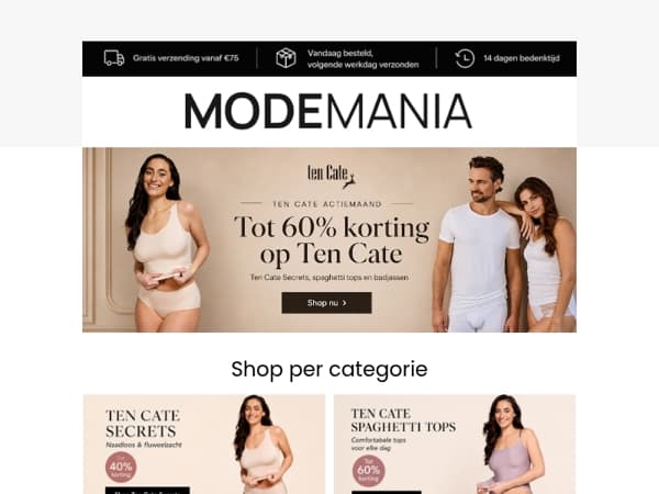 Tot 60% korting op Ten Cate 😍