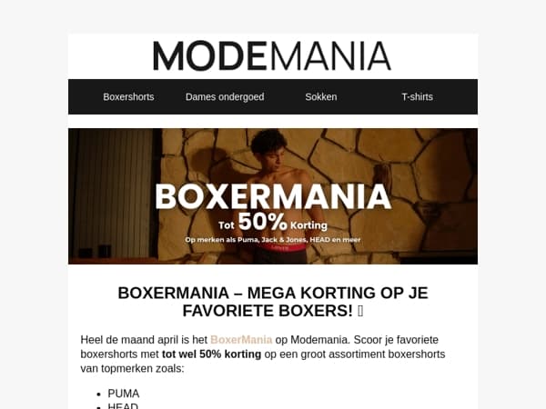 📢 BOXERMANIA– Scoor je favoriete boxers met MEGA korting!