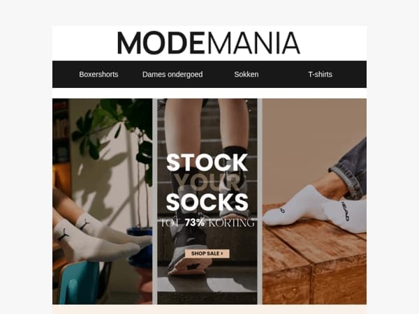 Tot 73% korting op sokken 🖤 Tijdens Stock your Socks!