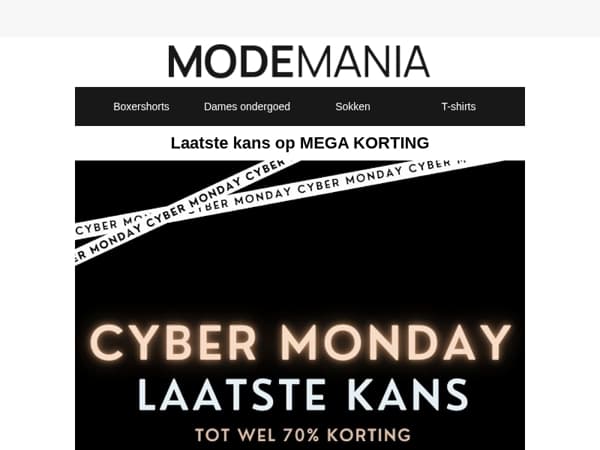 Vandaag: Cyber Monday! Tot 70% korting🖤