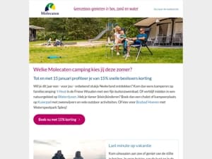 Nog maar 8 dagen 15% korting • Boek je vakantie!