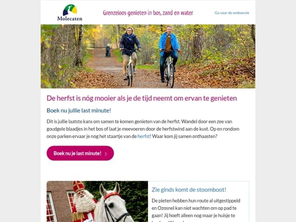 Last minute weg in de herfst • Welkom bij Molecaten