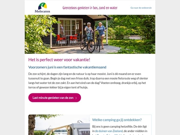 Het vakantiegevoel begint hier! • Welkom bij Molecaten