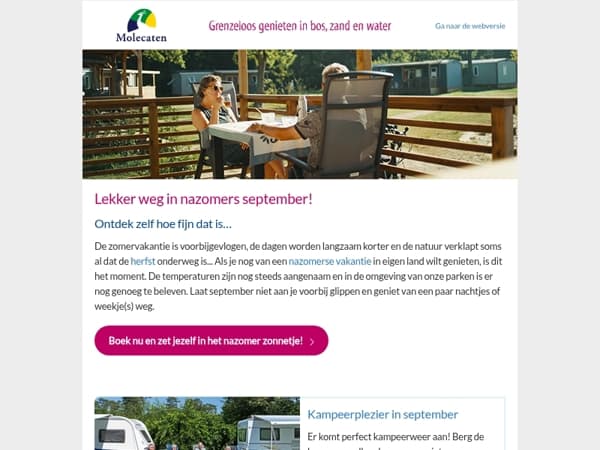 Zet jezelf in het nazomer zonnetje! • Welkom bij Molecaten