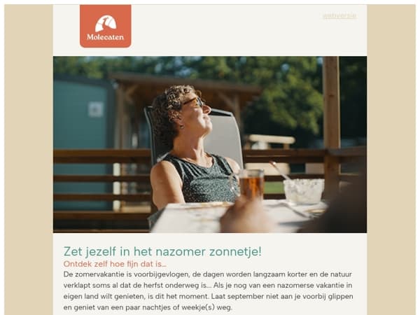 Zet jezelf in het nazomer zonnetje! • Welkom bij Molecaten